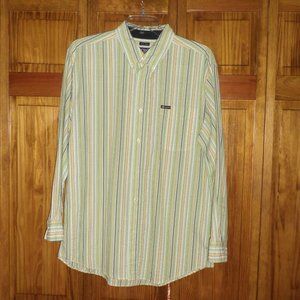 CHAPS multi color stripe L/S button front shirt sz L/G